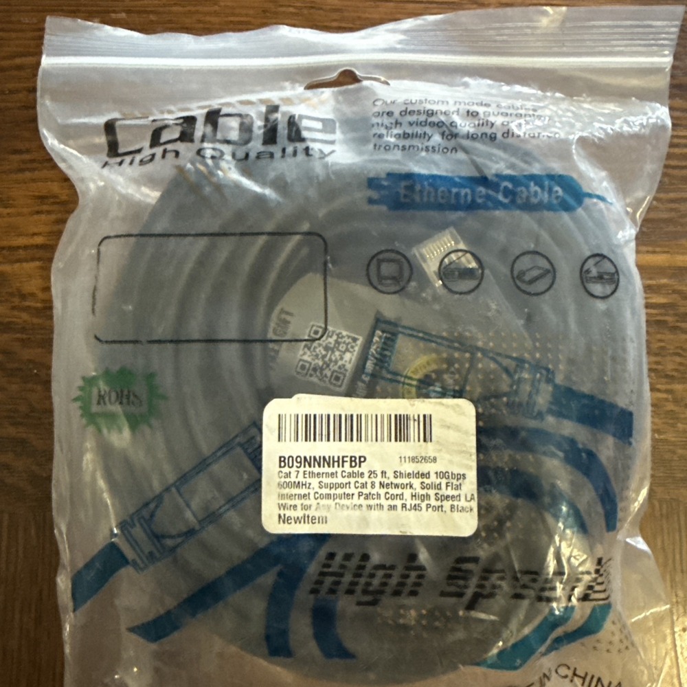 CAT7 Ethernet Cable Shielded 10Gps 600MHz. Support Cat 8